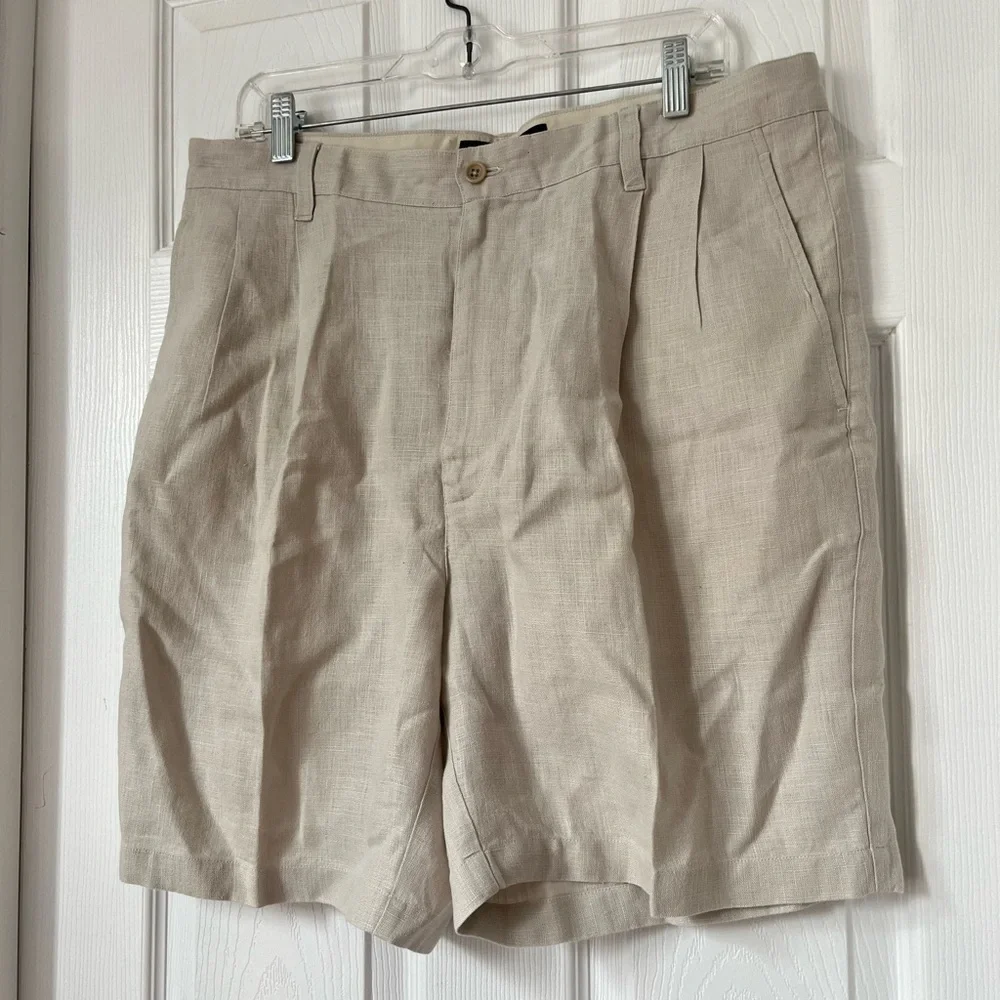 Banana Republic Mens Linen Pleated Shorts Size 36